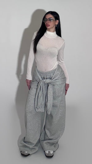 Jogger baggy w/ sleeves grigio perla