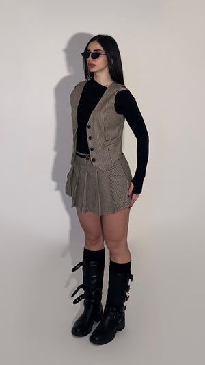 Twinset district gilet w/ skirt and shorts