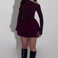 Total burgundy mini balloon skirt