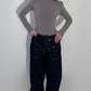 Wide leg dark denim