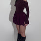 Total burgundy mini balloon skirt
