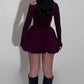 Total burgundy mini balloon skirt