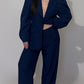 Tailleur gessato blu navy