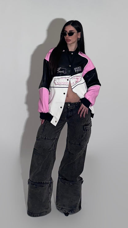 Pink over leather urban