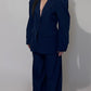 Tailleur gessato blu navy