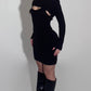 Brown braided wool dress w/covers
