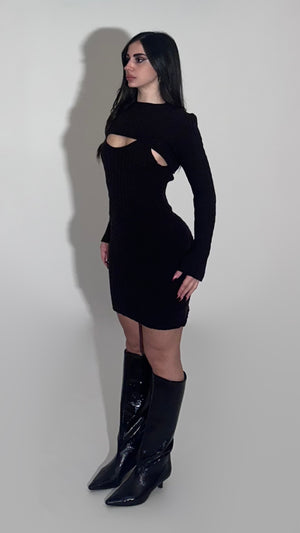 Brown braided wool dress w/covers